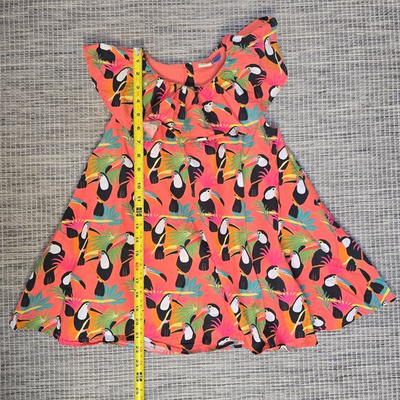 Farm Rio Anthropologie Dress Girls 3T Toucan Birds Tropical Ruffled Travel Beach - Picture 9 of 10